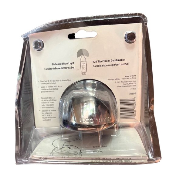 Attwood LED Deck-Mount Bicolor Bow Light With 1 NM Visibility Boat - Picture 2 of 3